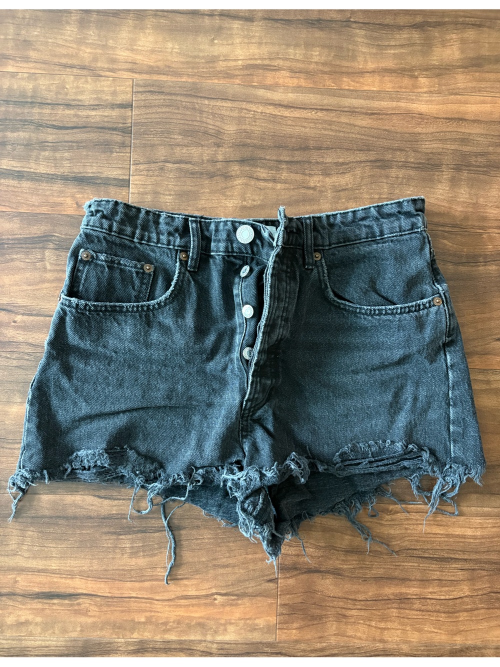 Zara High-Rise Distressed Shorts